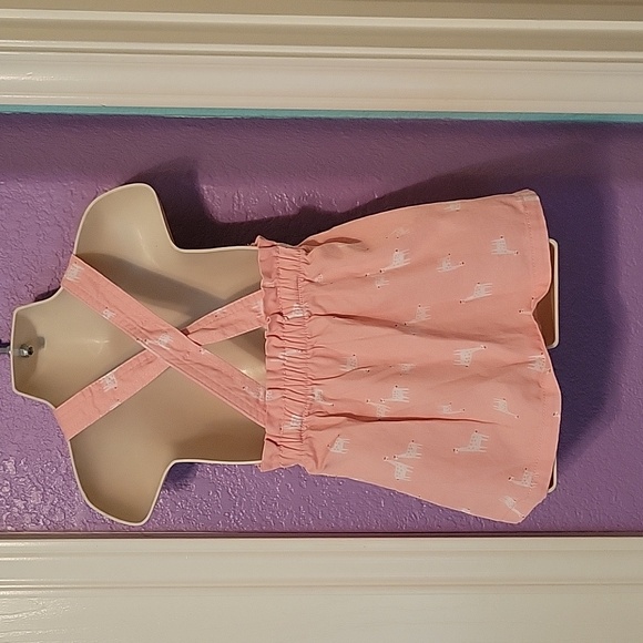 Cotton Just One You Carters pink white giraffe jumper dress adjustable straps - Picture 6 of 11